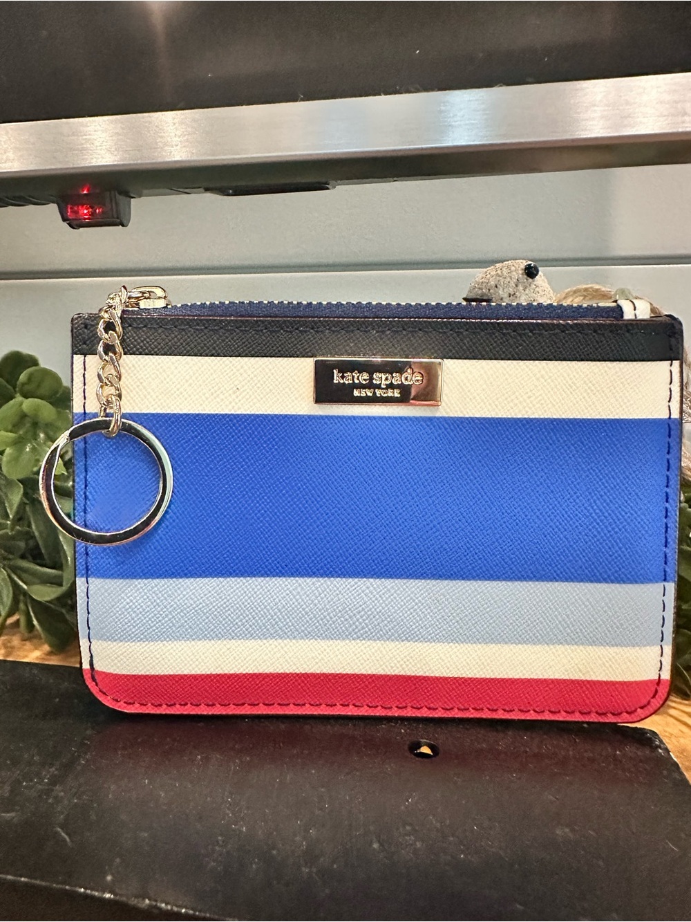 Kate Spade Striped Credit Card Wallet NWOT